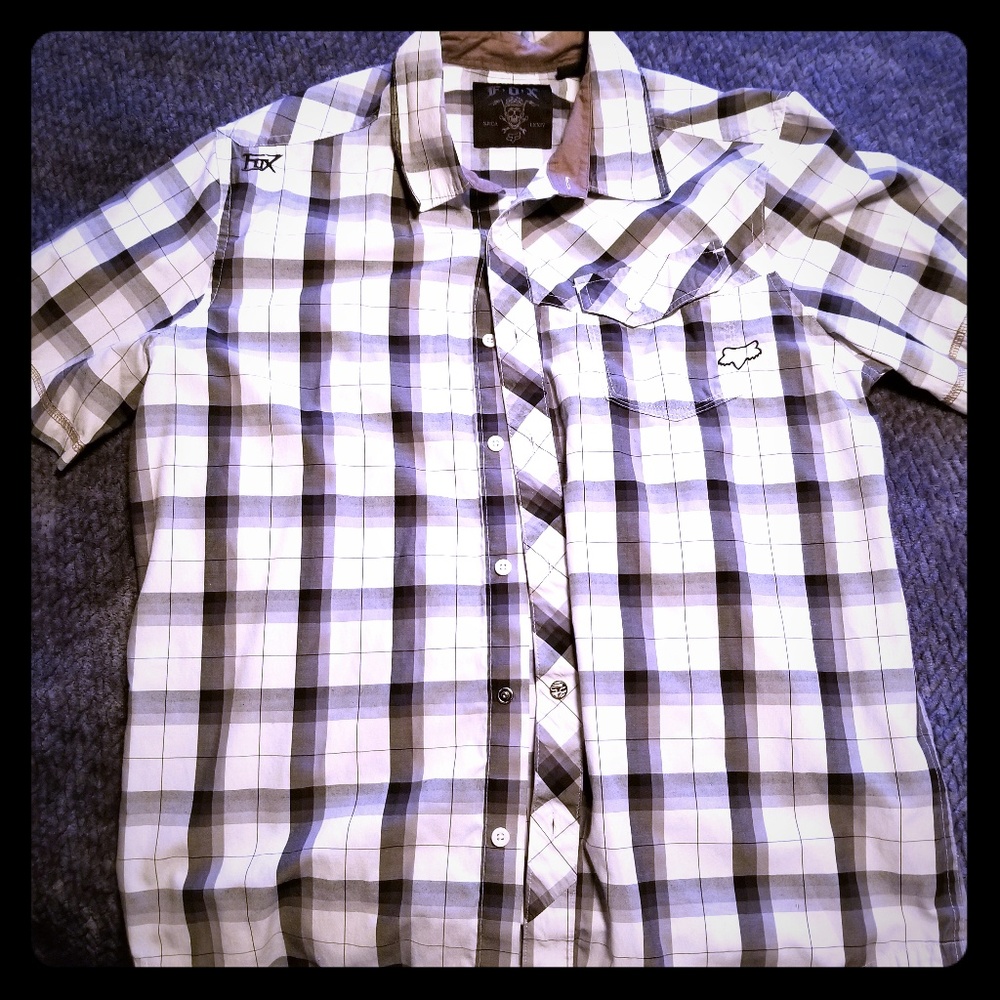 Fox racing button-down black and white